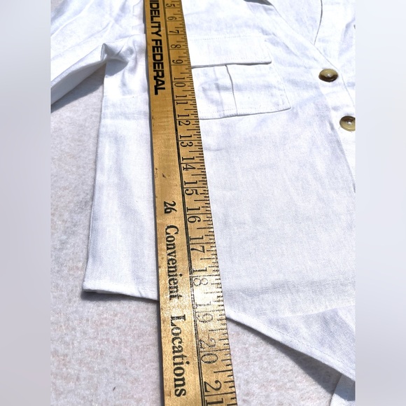 Guess White Linen Harper Tie Front Top Shirt Peasant Size Small Y2K NEW - Picture 8 of 10